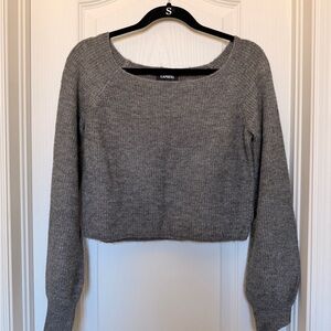 Express Charcoal Scoop Neck Sweater